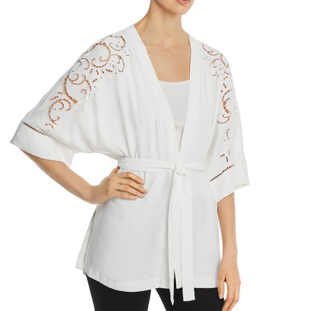 Kobi Halperin XS/S Britney Kimono-style Jacket White lace bride wedding bridal